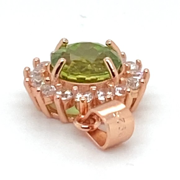 Peridot 2.10ct Rose Gold Finish Solid 925 Sterling Silver Pendant - Picture 6 of 6